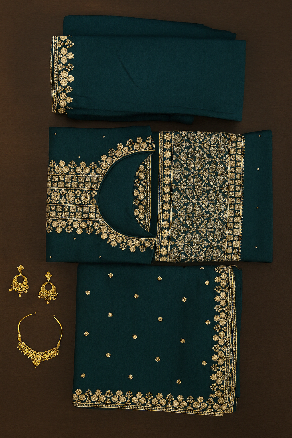 Peacock Green Silk Stitched Salwar Suit