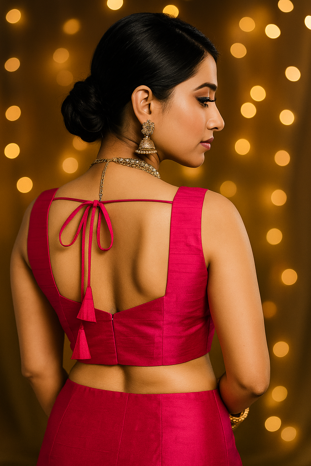 Rani Pink sleeveless silk blouse
