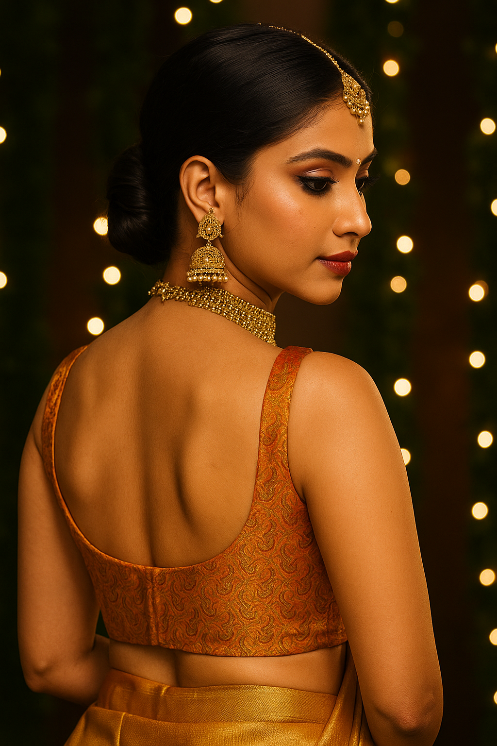 Mustard yellow silk blouse