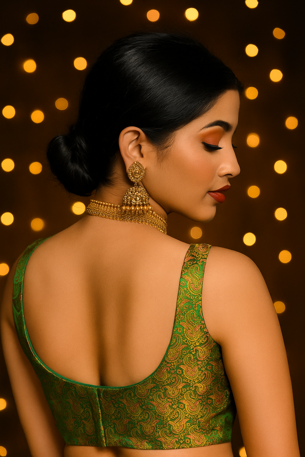 Green silk blouse