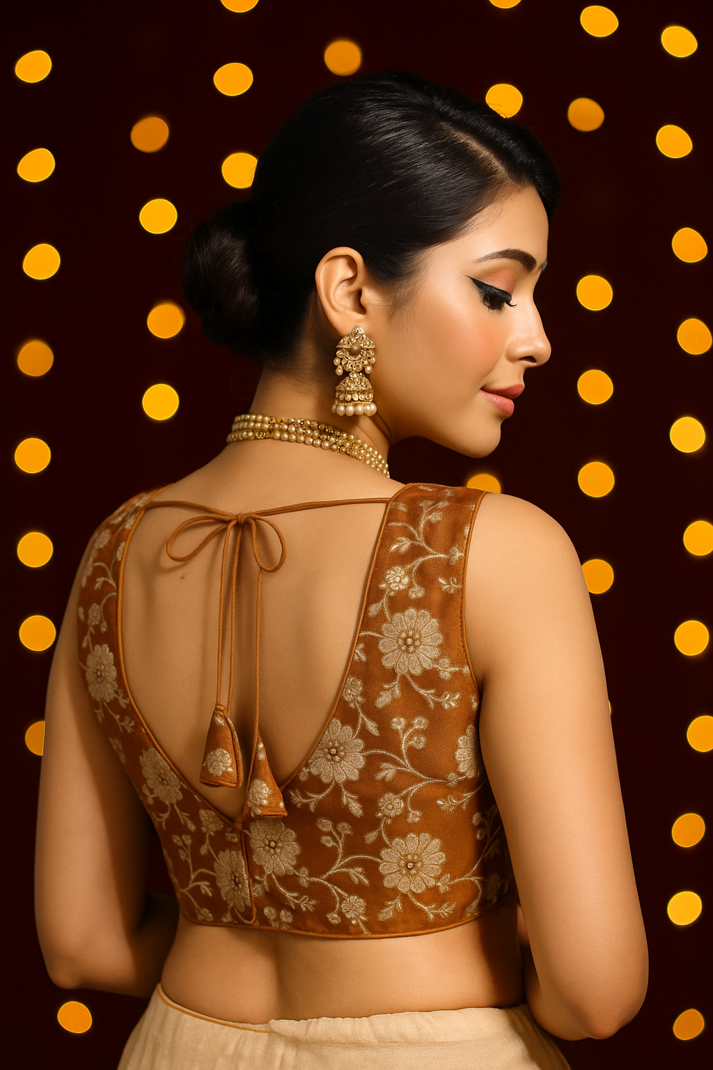 Burnt orange banarasi blouse