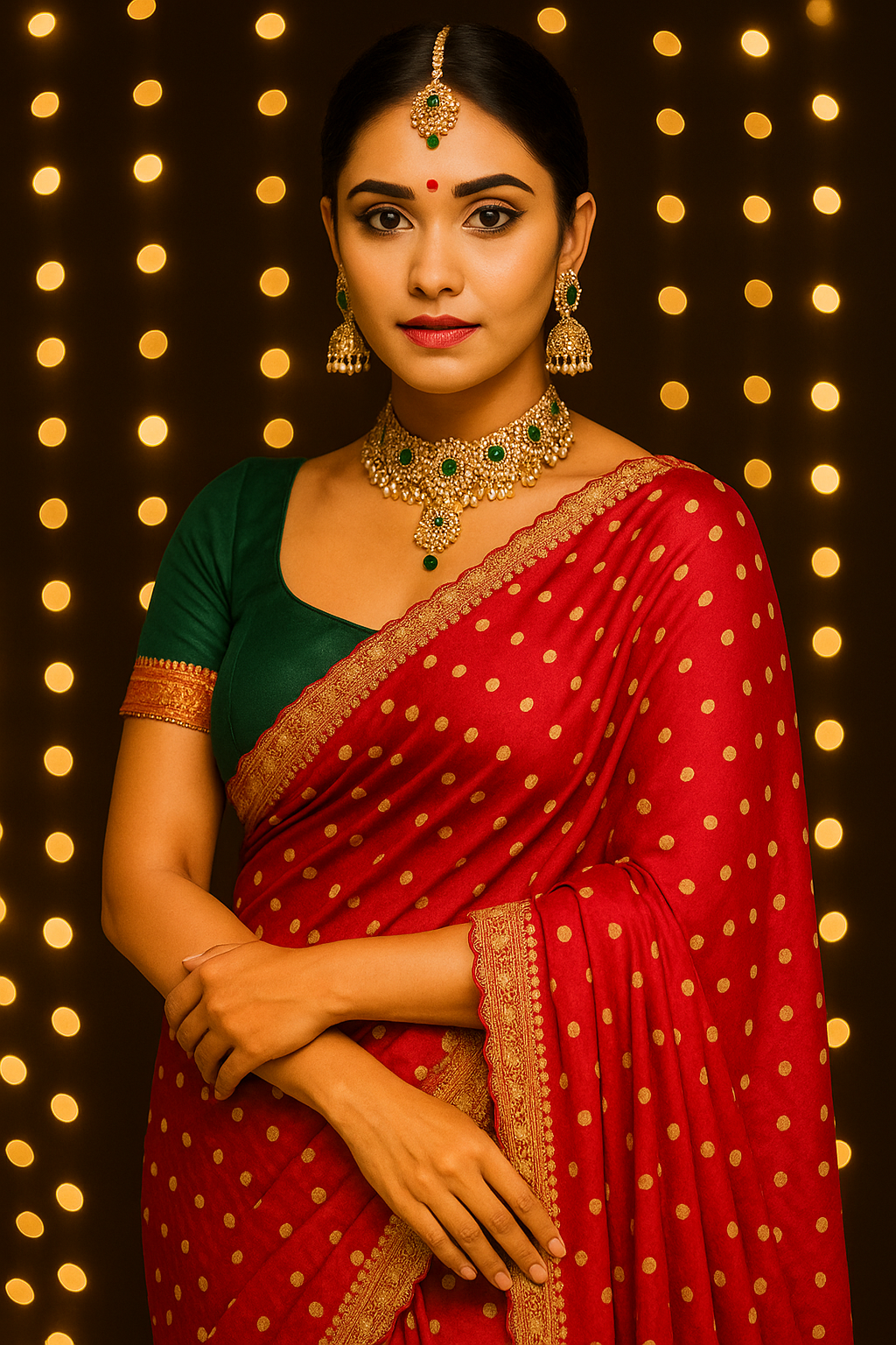 Dark Red Silk Saree