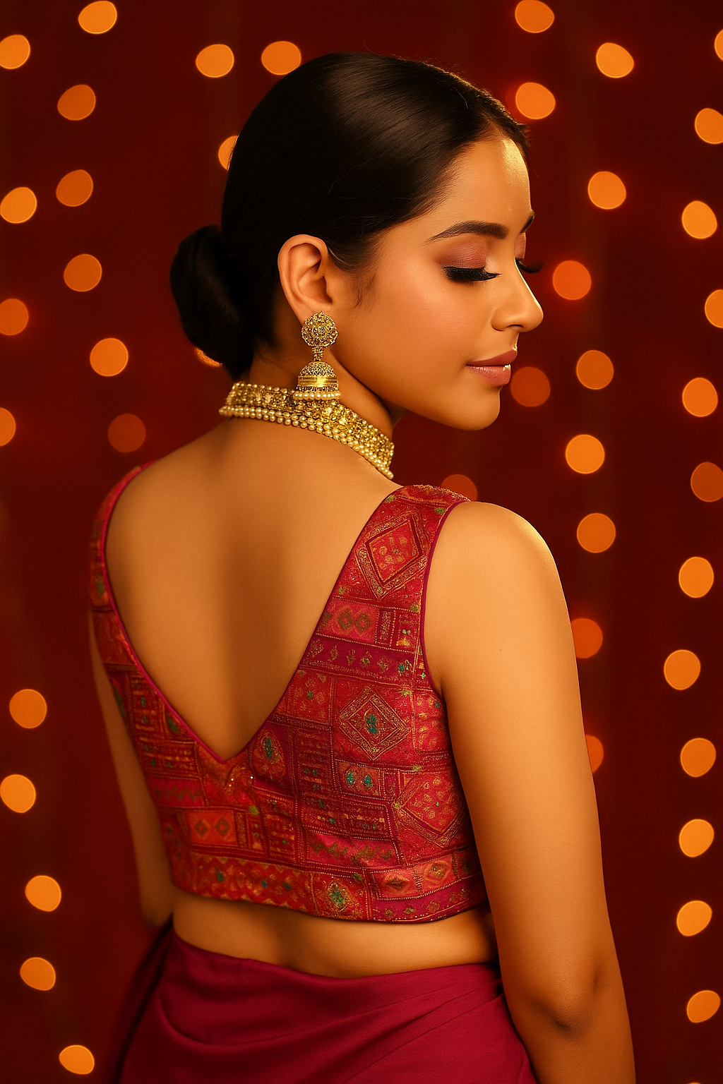 Rani pink designer sleeveless blouse