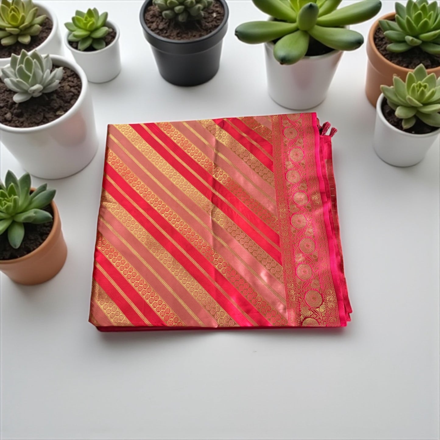Rani Pink Banarasi Silk Saree