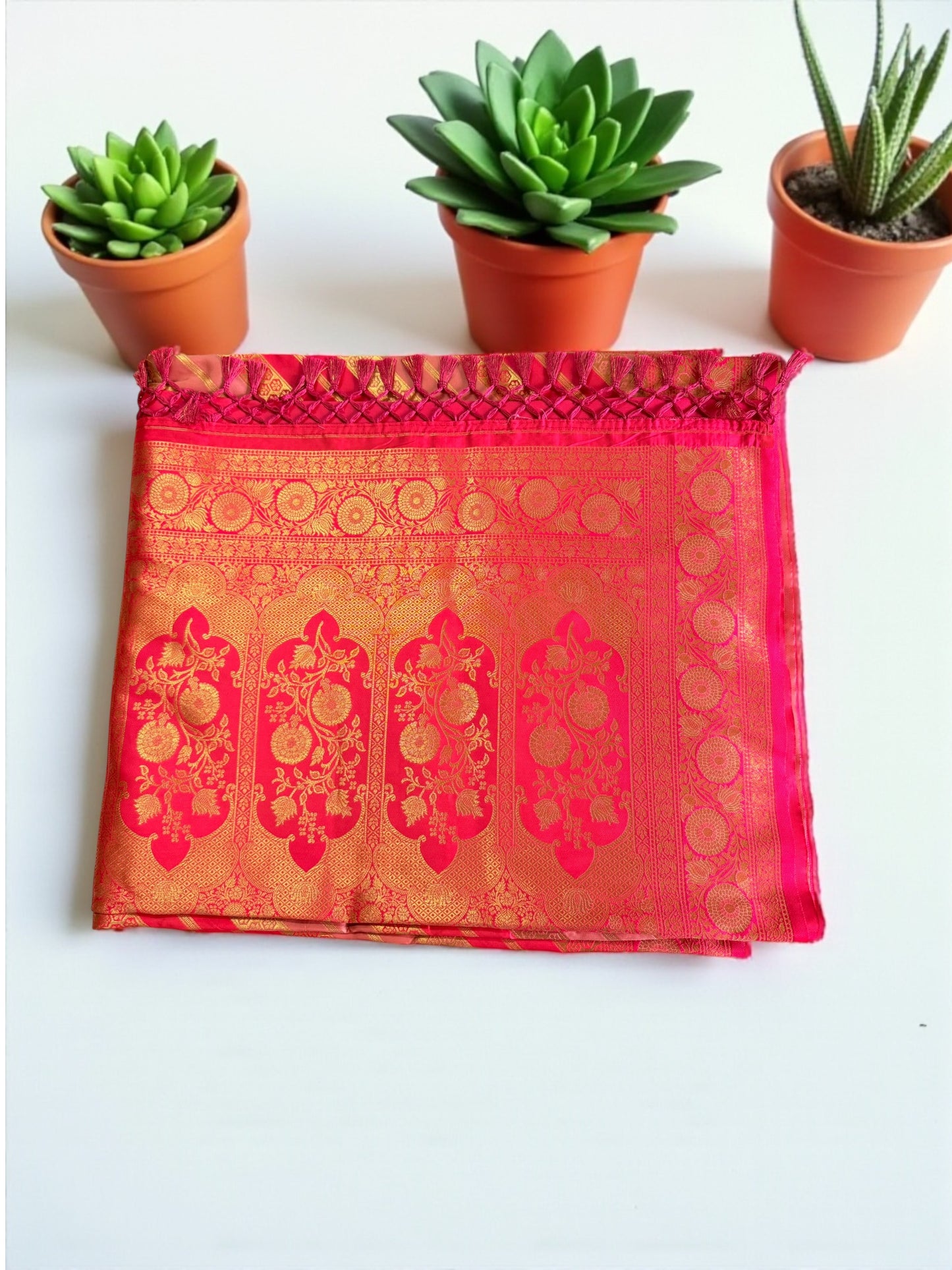 Rani Pink Banarasi Silk Saree