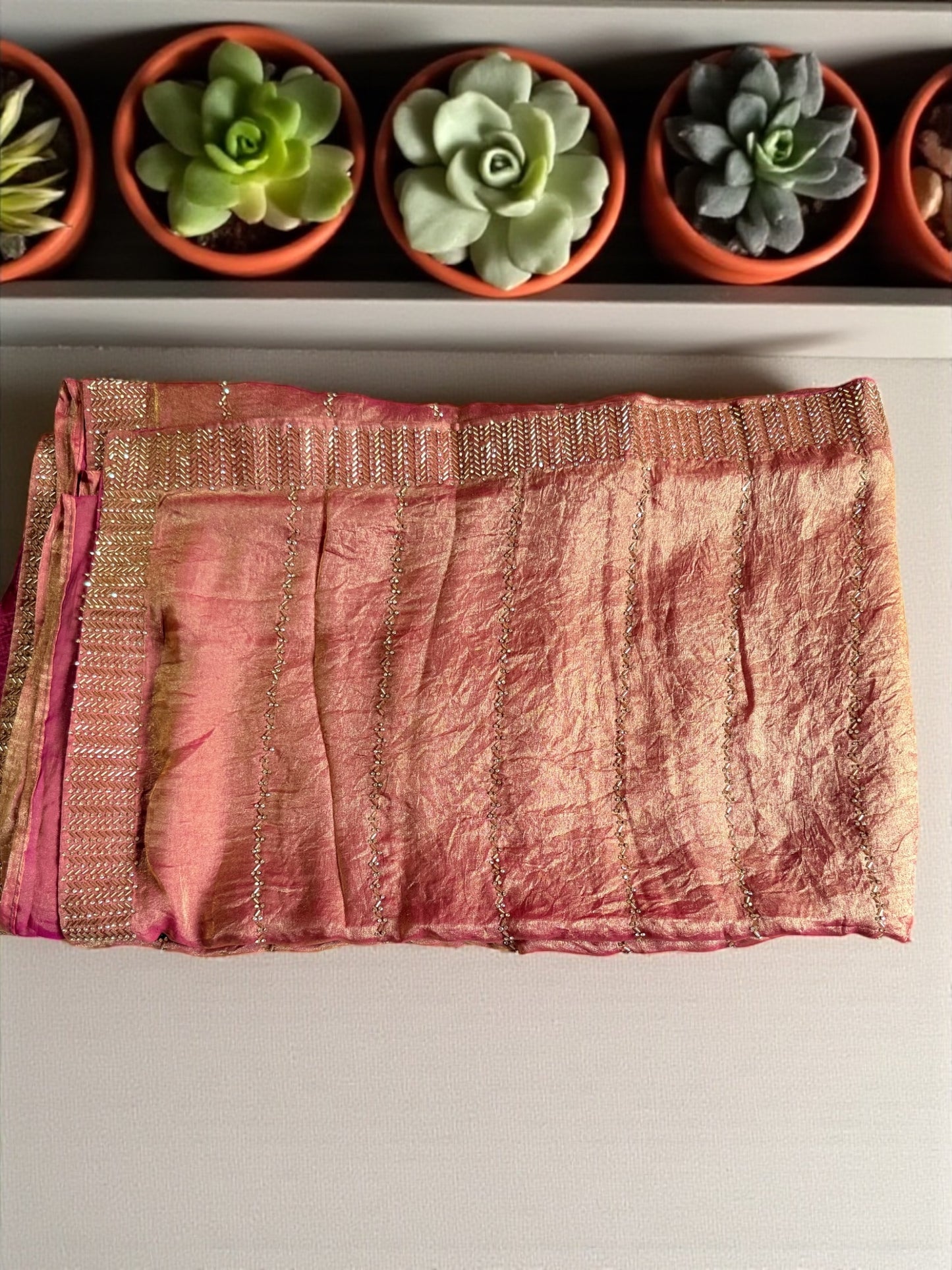 Dusty Pink Silk Saree