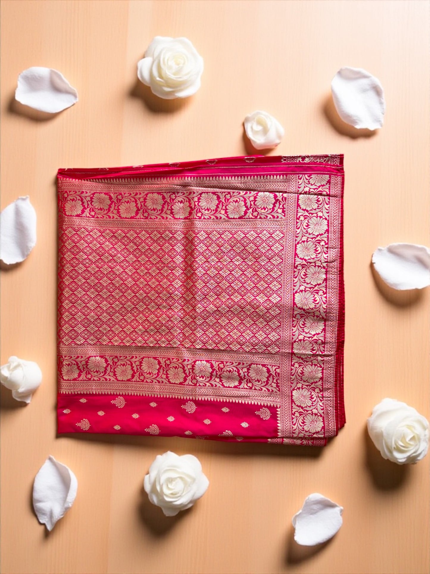 Rani Pink Banarasi Saree