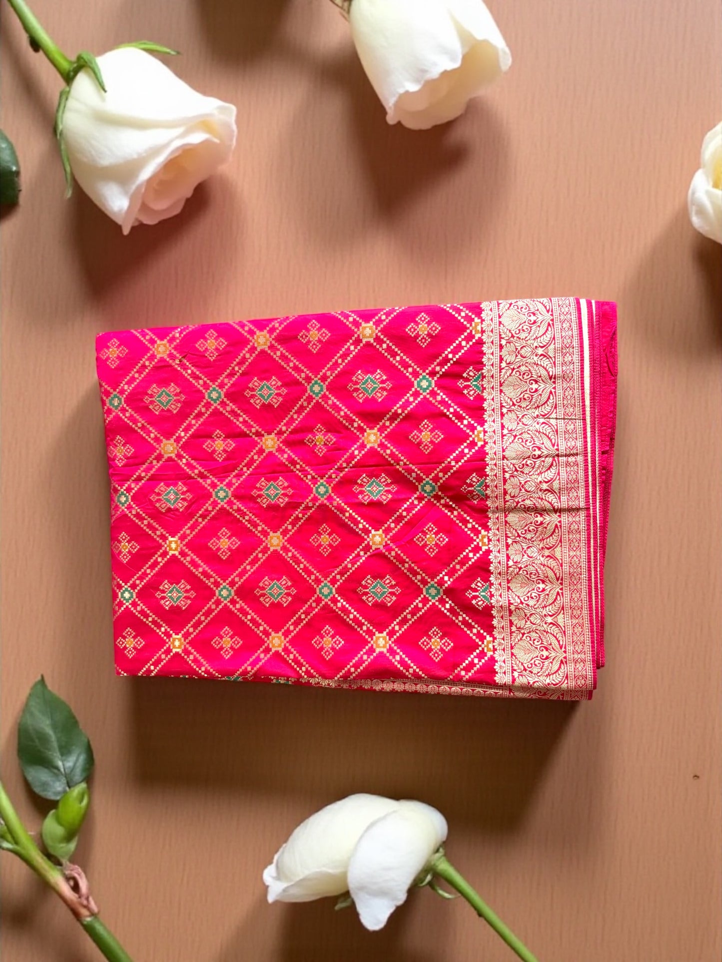 Rani Pink Banarasi Saree