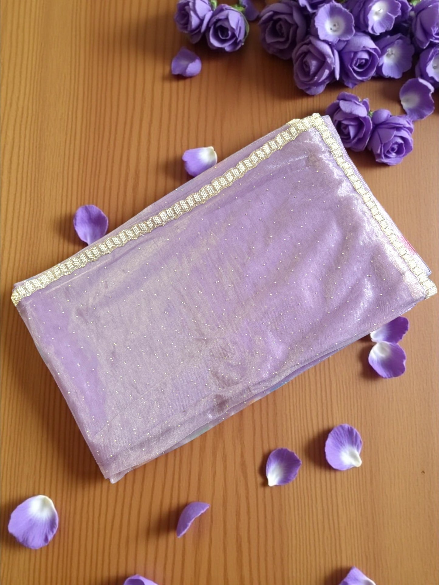Lavender Net Saree