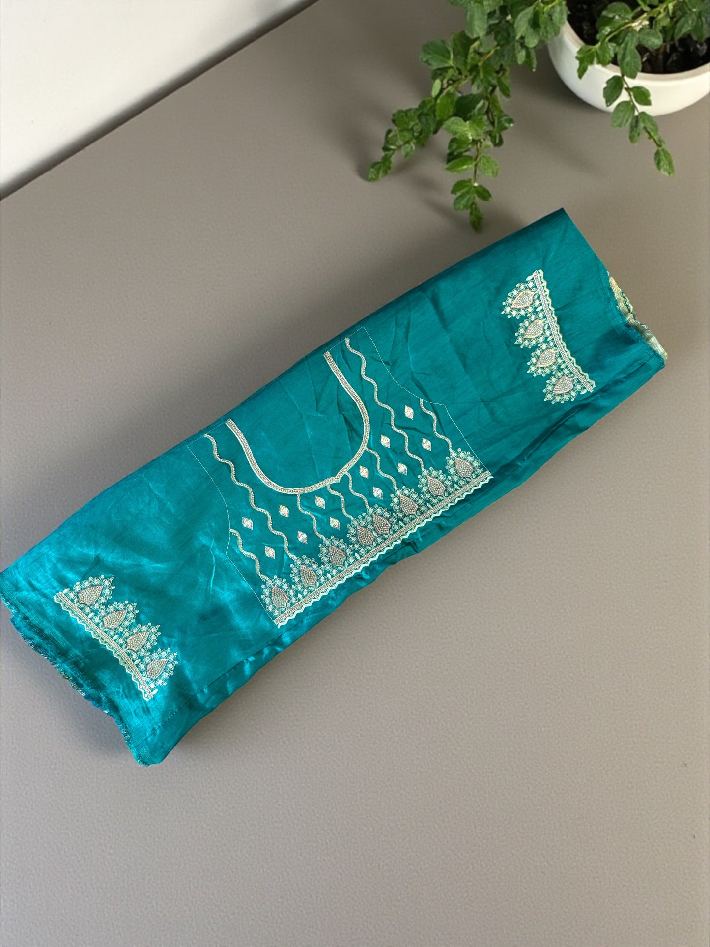 Sea Green Organza Saree