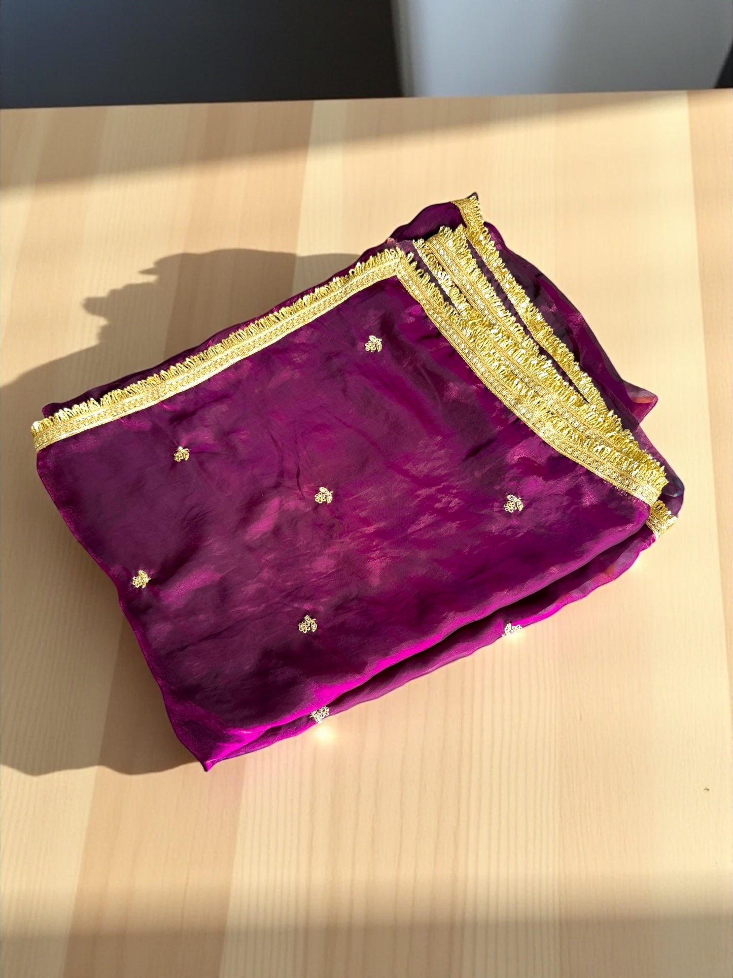 Dark Violet Tissue Silk Saree