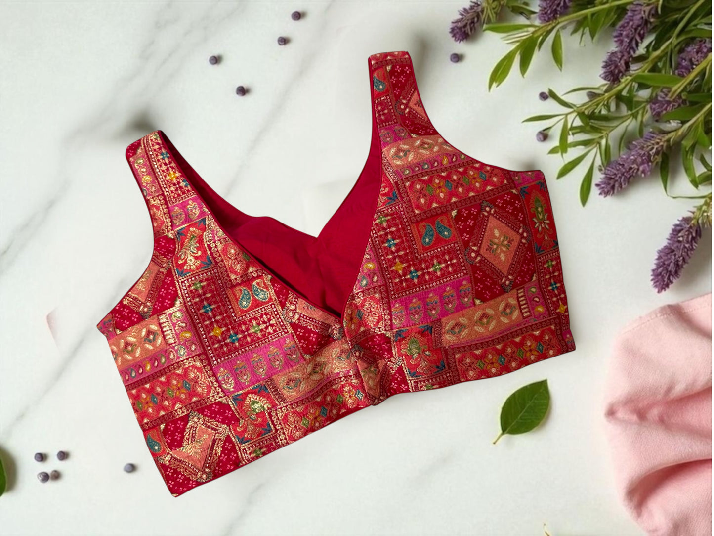 Rani pink designer sleeveless blouse
