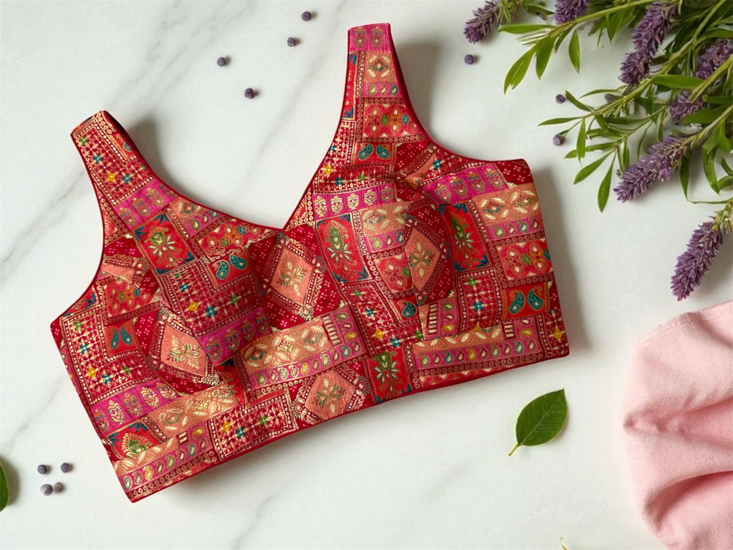 Rani pink designer sleeveless blouse