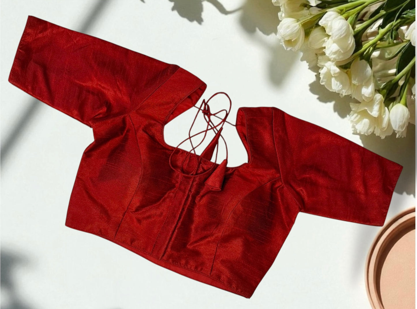 Dark maroon sleeved blouse