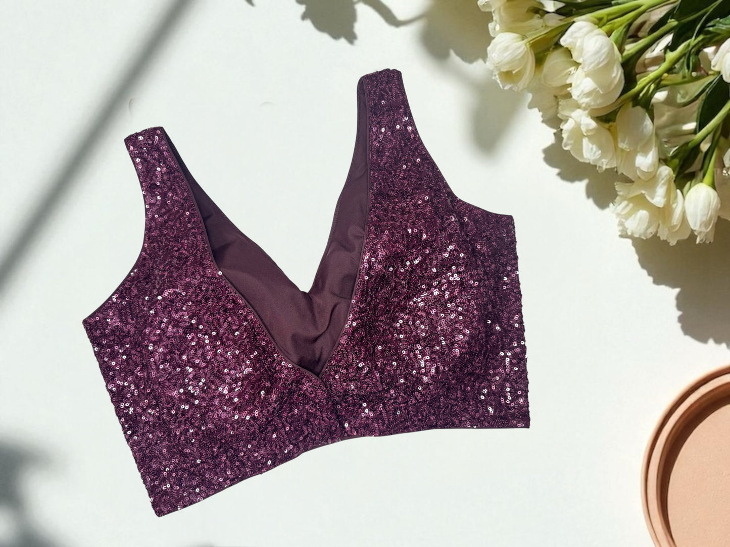 Dark purple sequin blouse