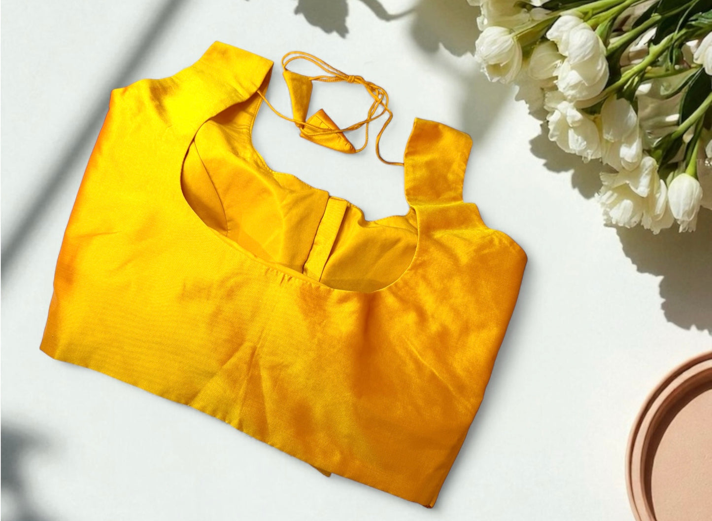 Haldi yellow silk blouse