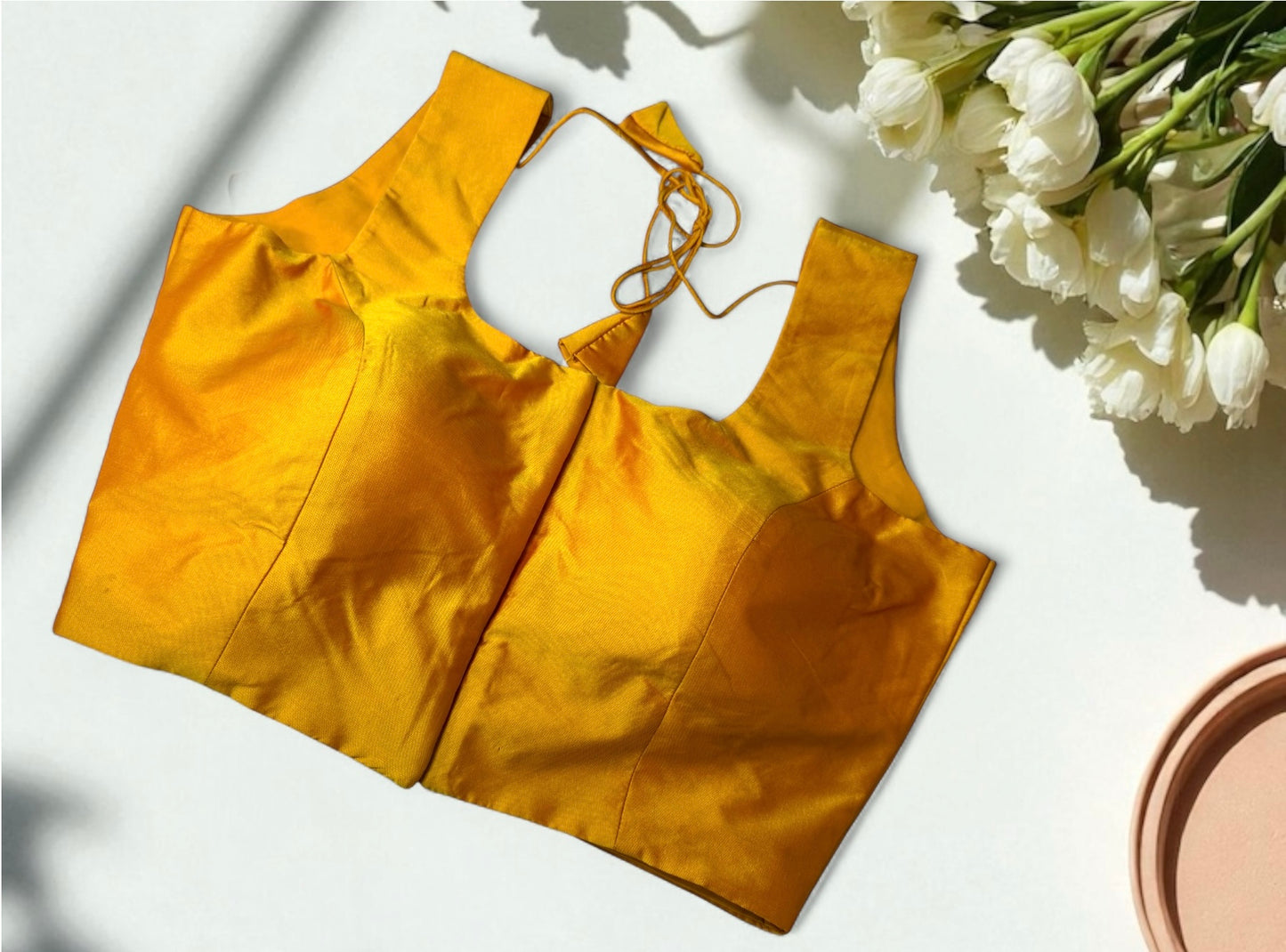 Haldi yellow silk blouse