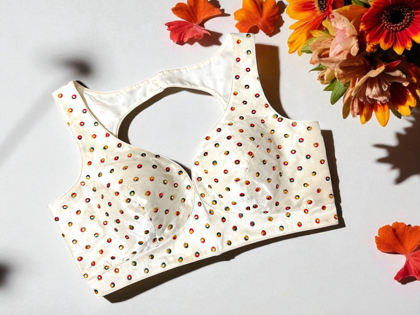 Ivory polka dot blouse