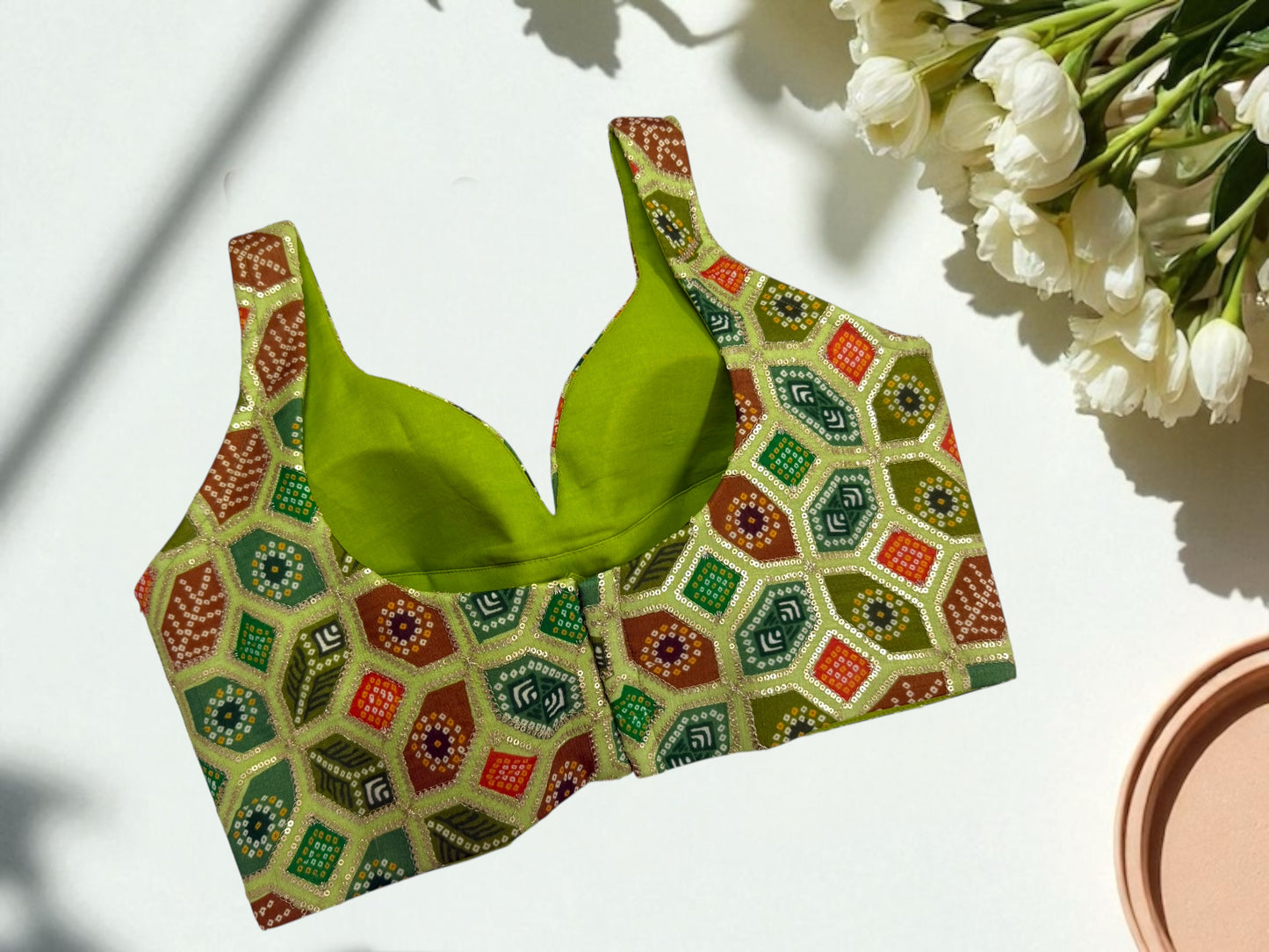 Light green crepe silk blouse