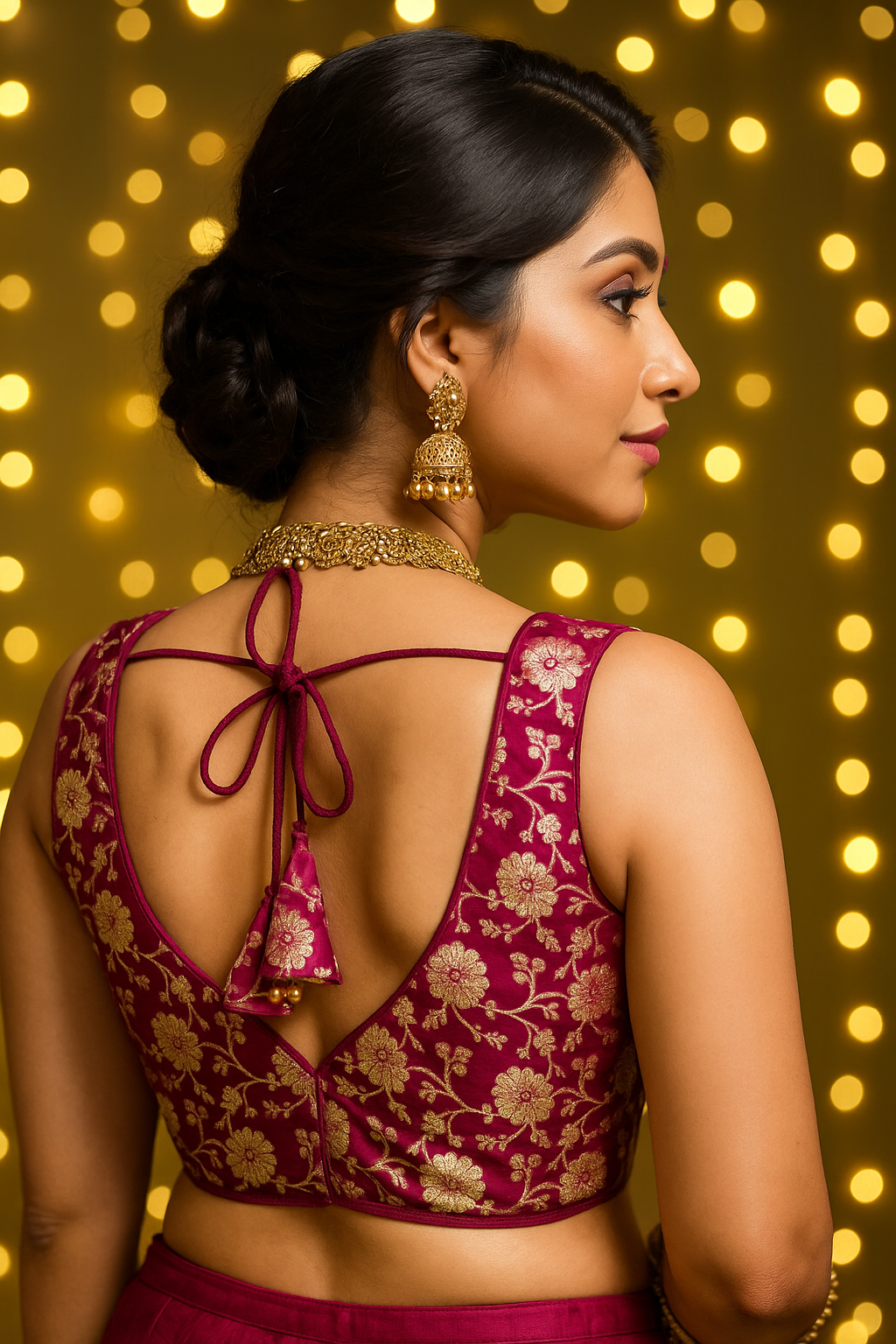 Deep rani pink blouse