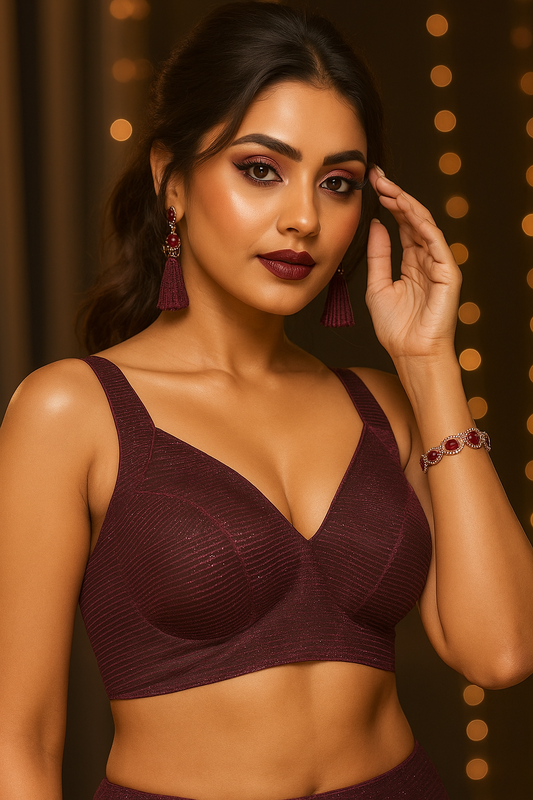 Purple shimmer sleeveless blouse