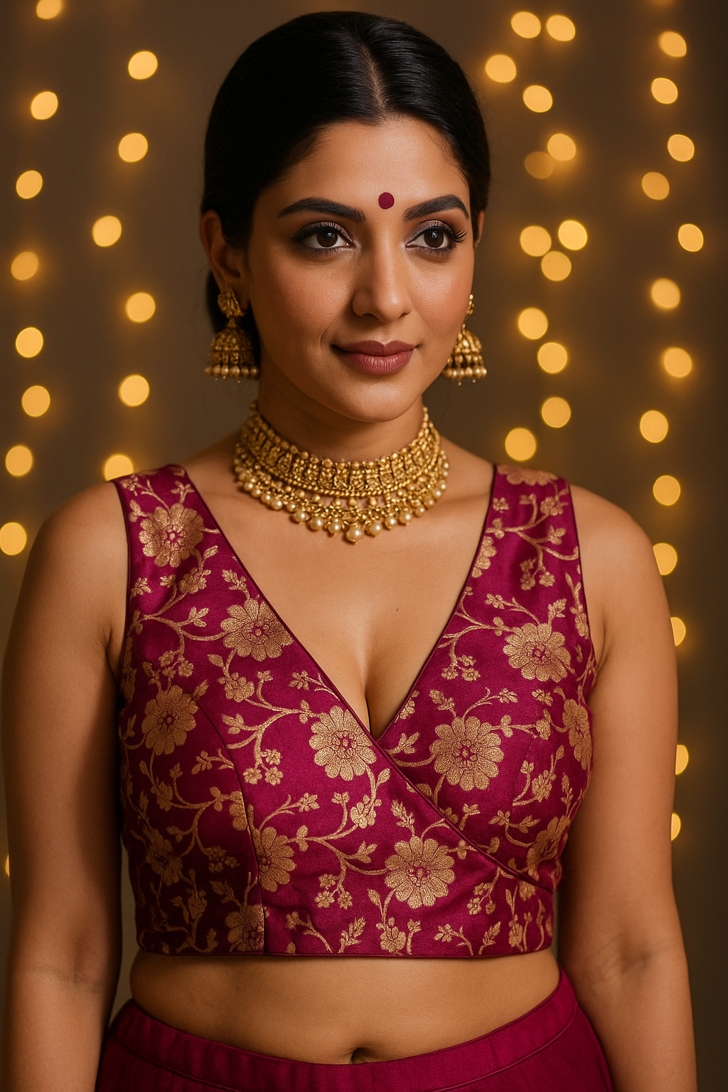 Deep rani pink blouse