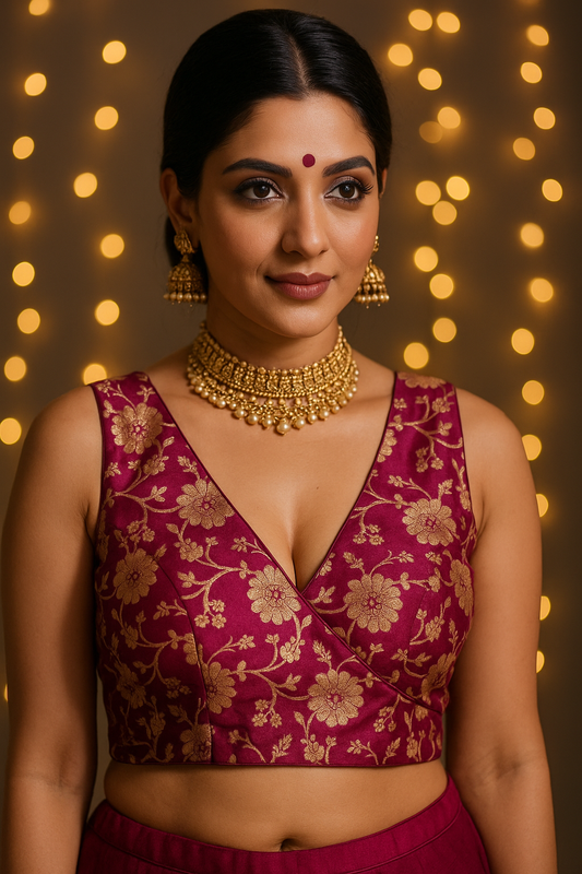Deep rani pink blouse
