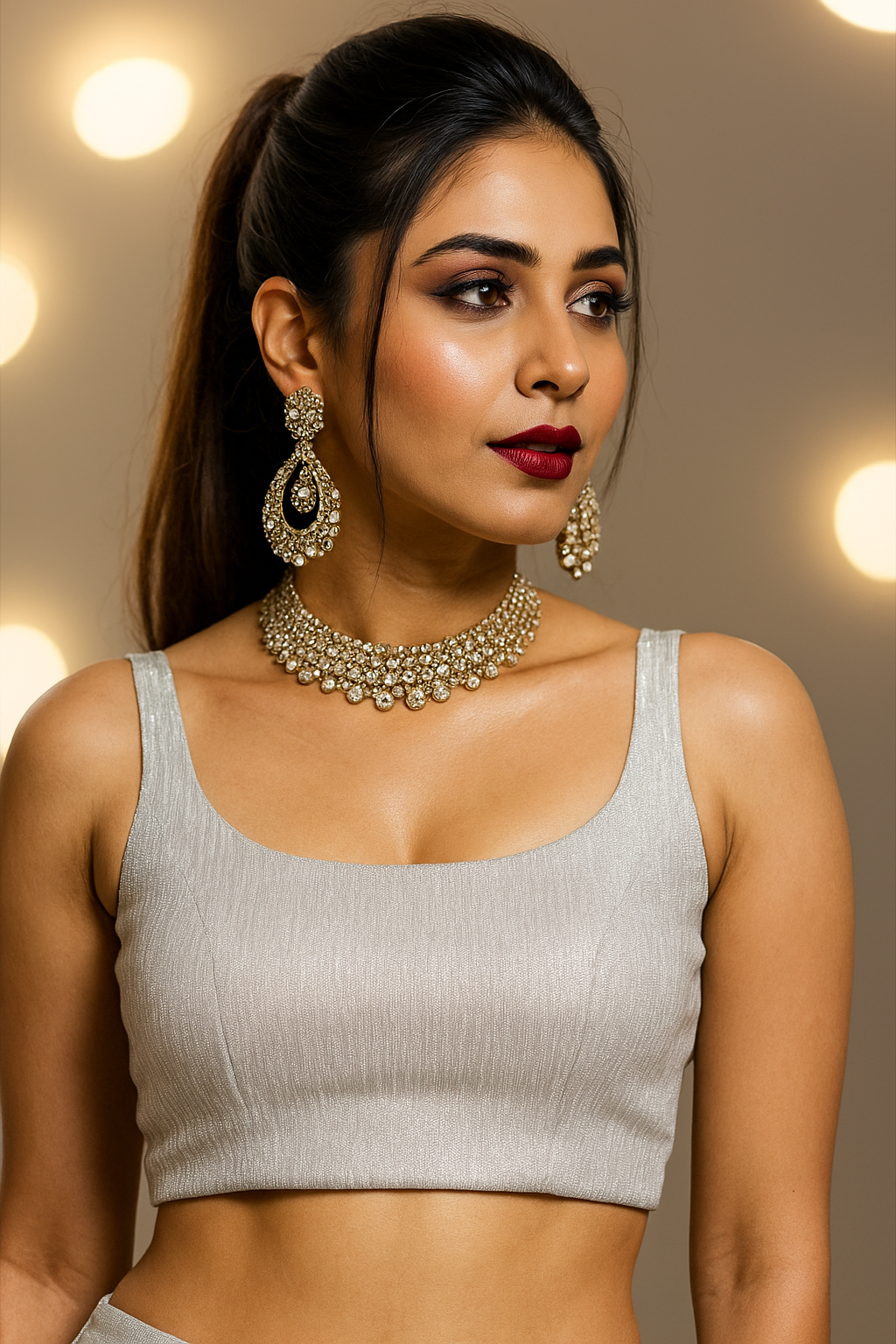 Silver designer blouse