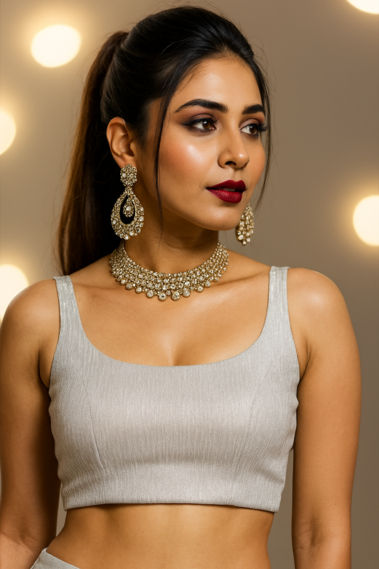 Silver designer blouse