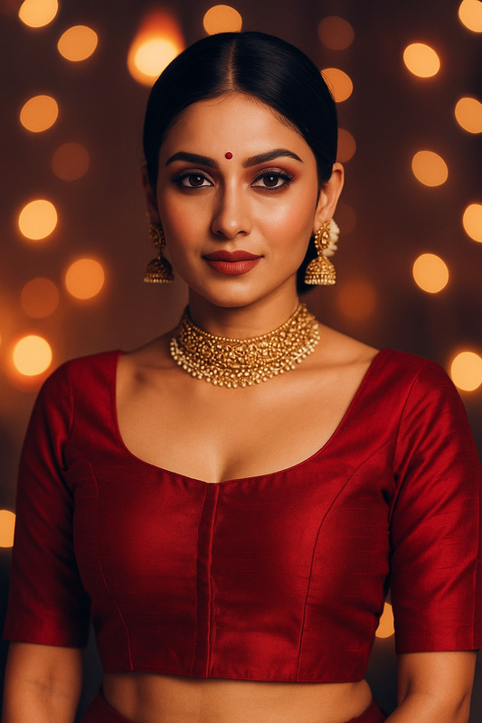 Dark maroon sleeved blouse