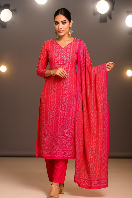 Pink Silk Embroidered Stitched Salwar Suit