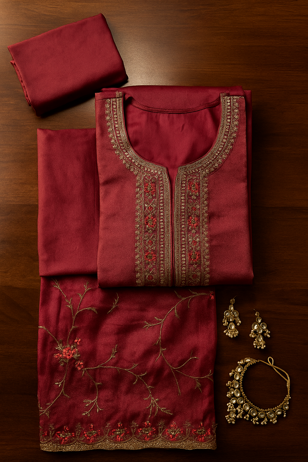 Onion Pink Silk Stitched Salwar Suit