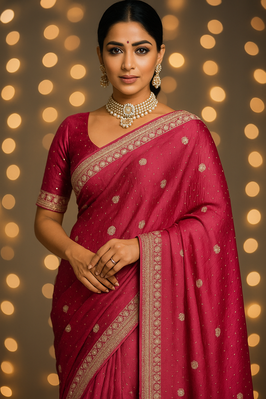 Lavender Chiffon Silk Saree