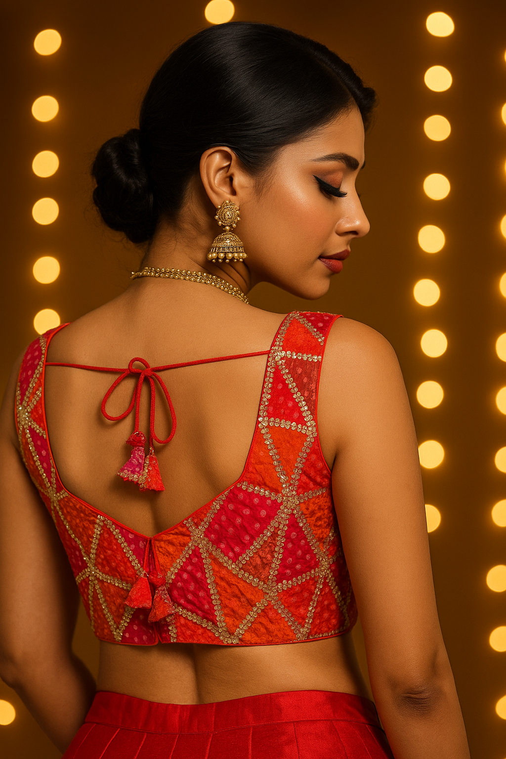Diamond Bandhni Sequin Blouse