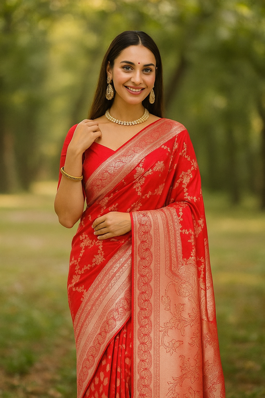 Red Banarasi Silk Saree