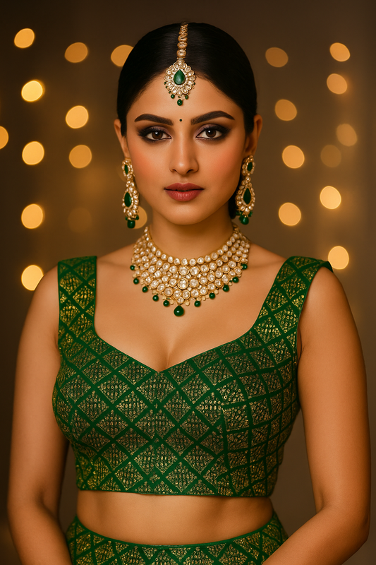 Dark green velvet sleeveless blouse