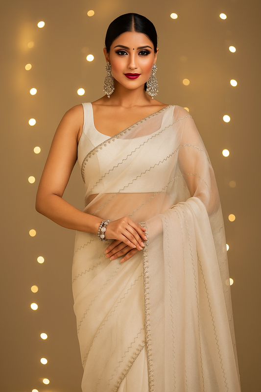 White Organza Saree