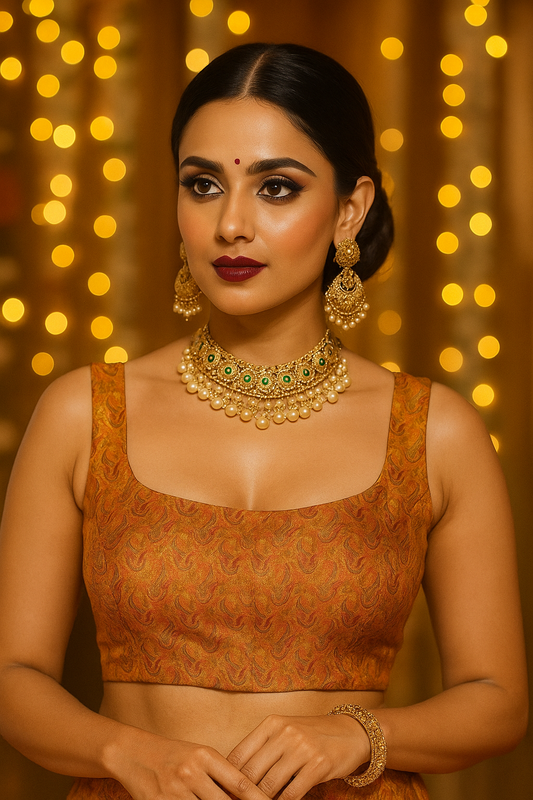 Mustard yellow silk blouse