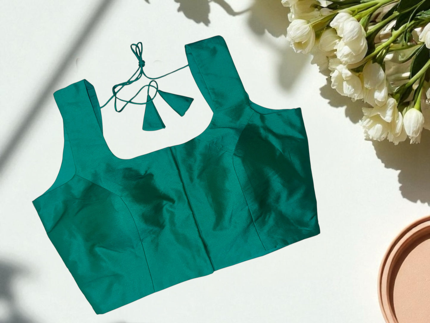 Rama green pure silk blouse
