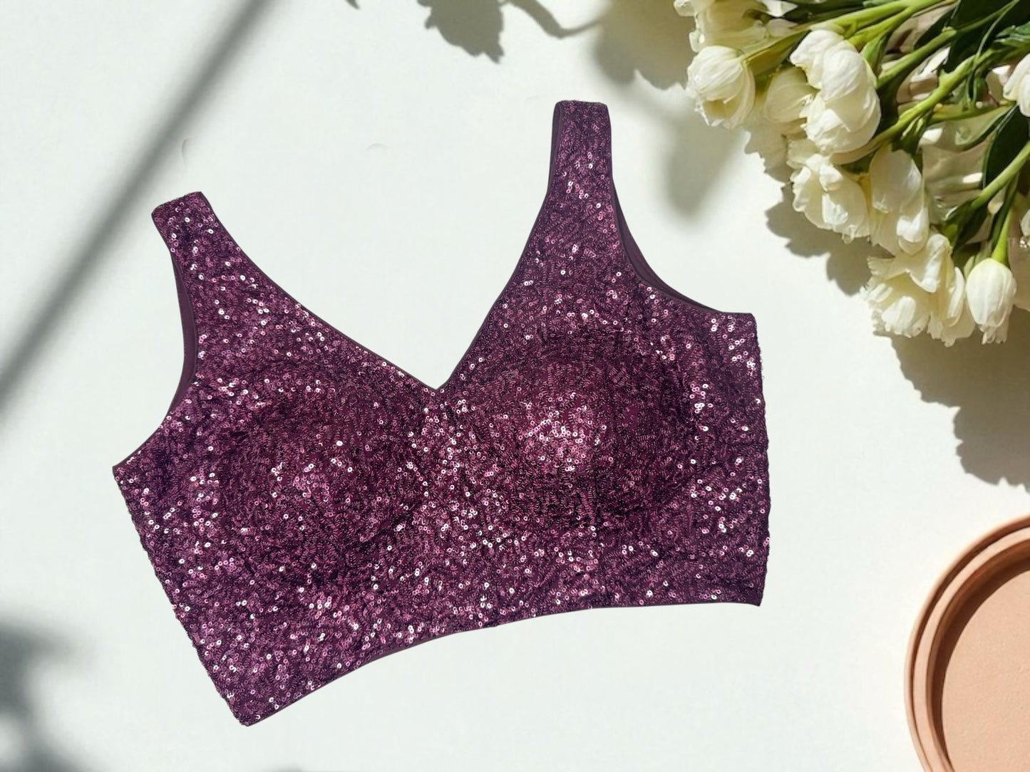 Dark purple sequin blouse
