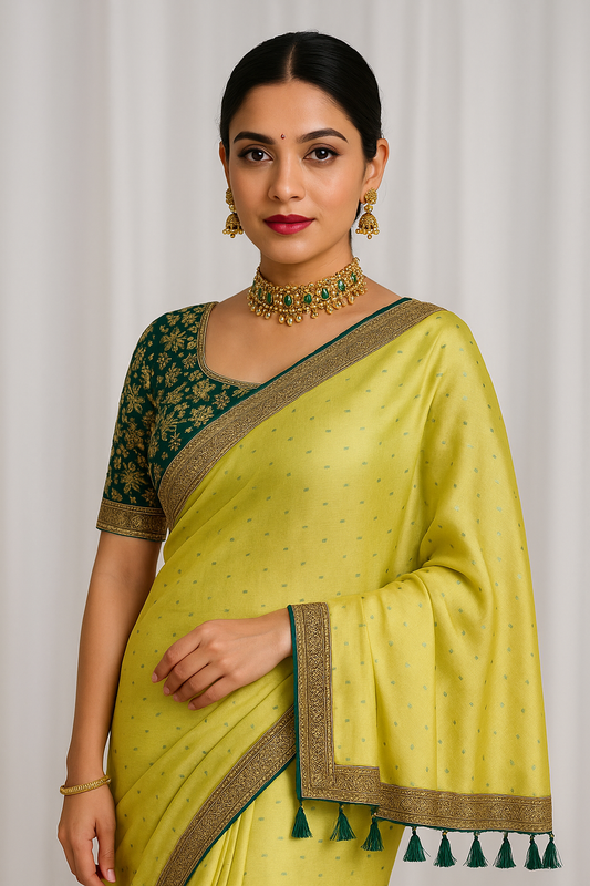 Pista Green Organza Saree